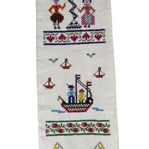 Columbia Minerva Corp 1973 Cross Stitch Bell Pull No 6536 Home Decor Folk Art - Picture 4 of 11